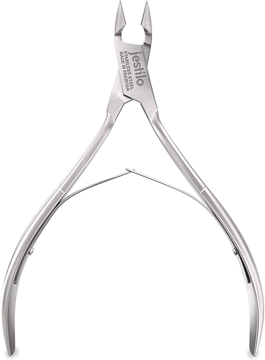 Jestilo Professional Cuticle Nippers Scissors Cutters - Stainless Steel Nail Care Tool for Manicure & Pedicure (Silver)