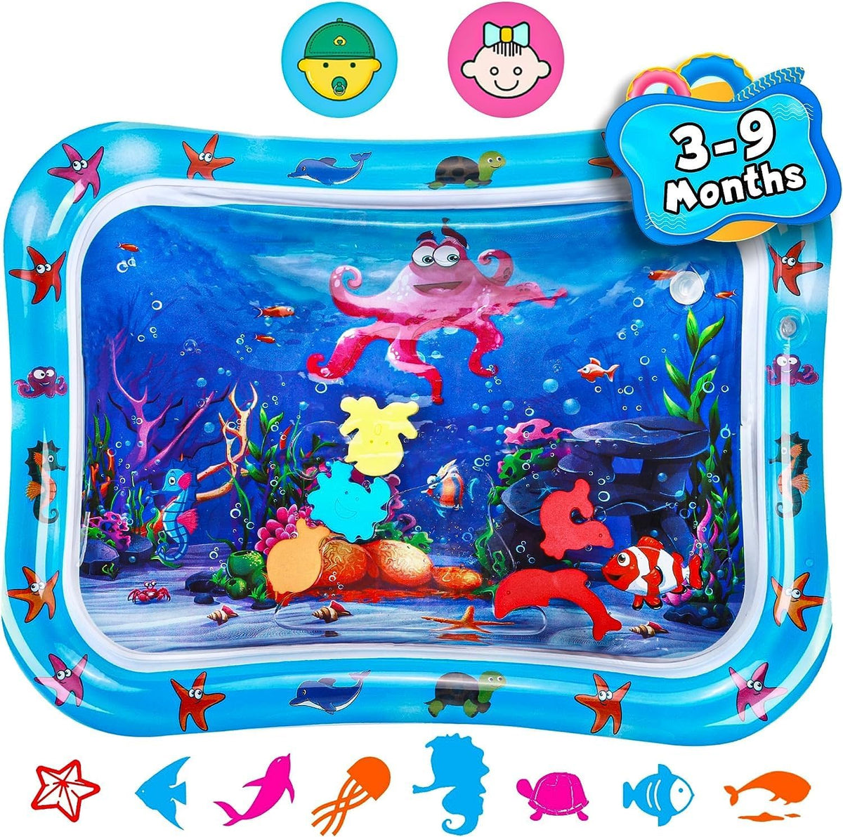 Jestilo Tummy Time Water Mat for Baby