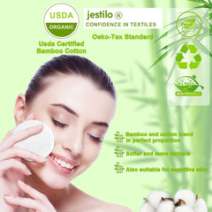 Jestilo Reusable Cotton Pads with Laundry Bag - 20 Eco-Friendly Makeup Remover Pads